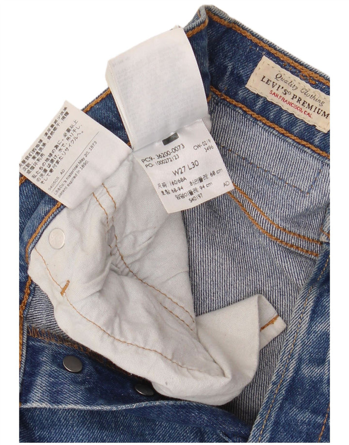 LEVI'S Herre 501 Straight Jeans W27 L30 Blå Bomuld