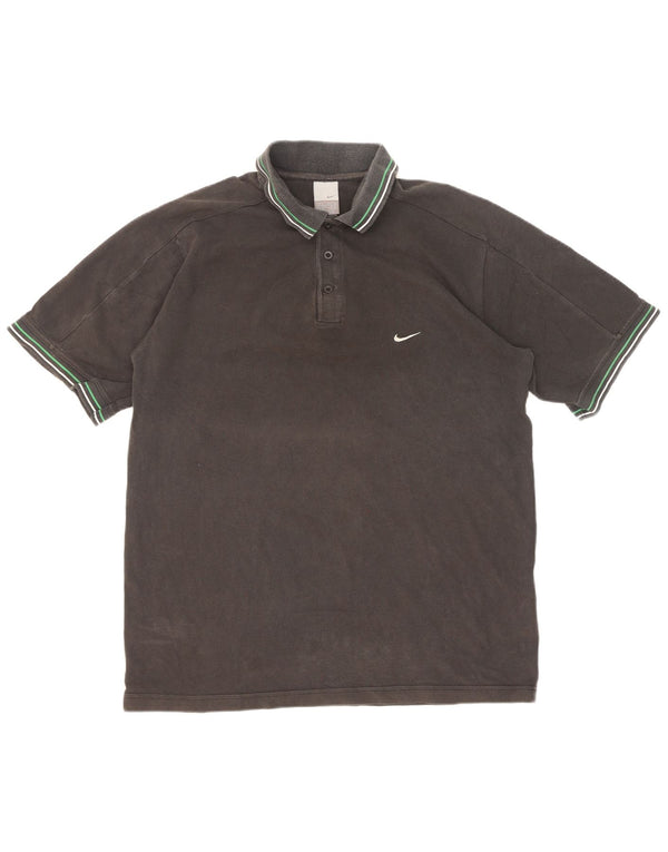 Nike poloskjorte til mænd UK 45/47 XL sort stribet bomuld