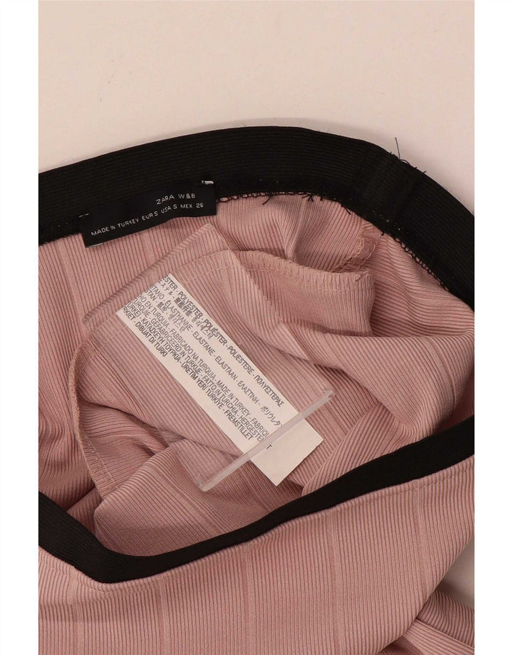 Zara Pencil Skirt til kvinder W26 Small Pink Colourblock