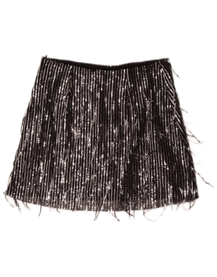 Zara Mini-nederdel til kvinder Small W26 sortstribet polyester