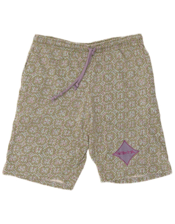 Vintage herre sportsshorts store grønne blomster bomuld