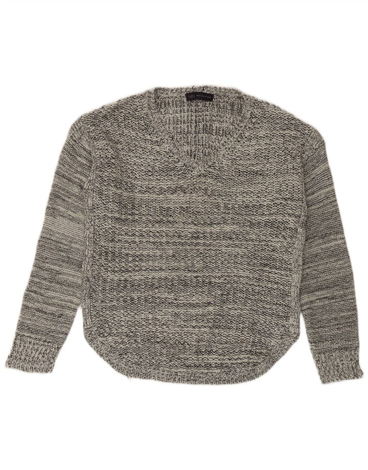 Marks & Spencer Dame V-hals sweater UK 14 Medium Navy Blue Flecked