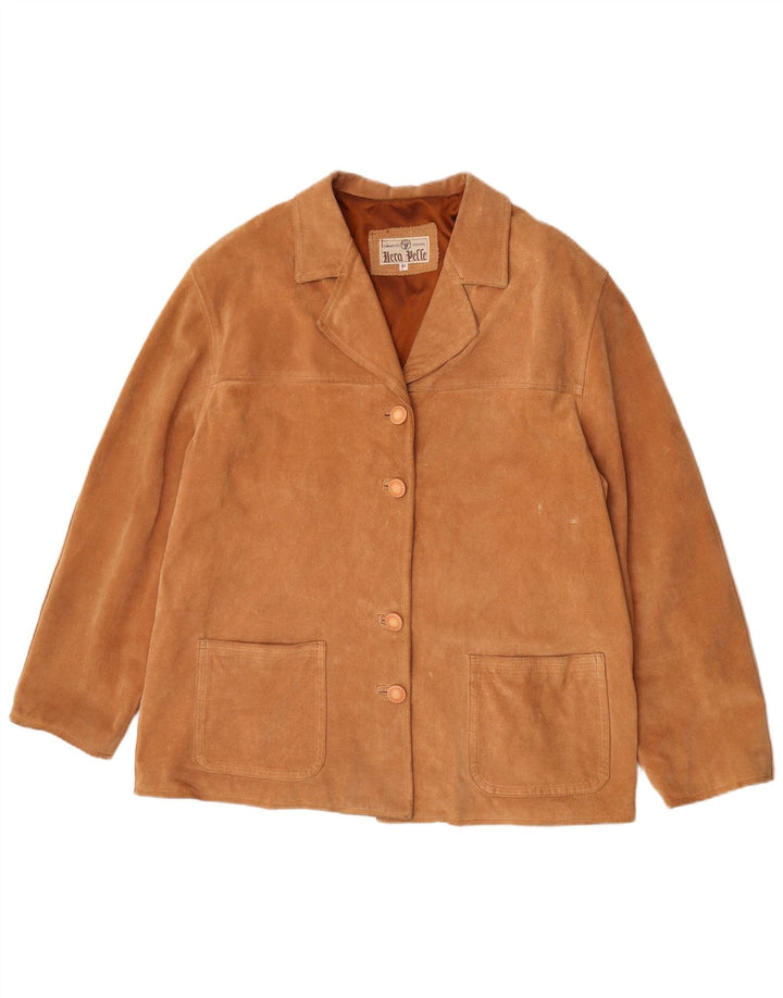 Vintage Dame Oversized 4-knaps Ruskind Blazer Jacket IT 44 Medium Brun