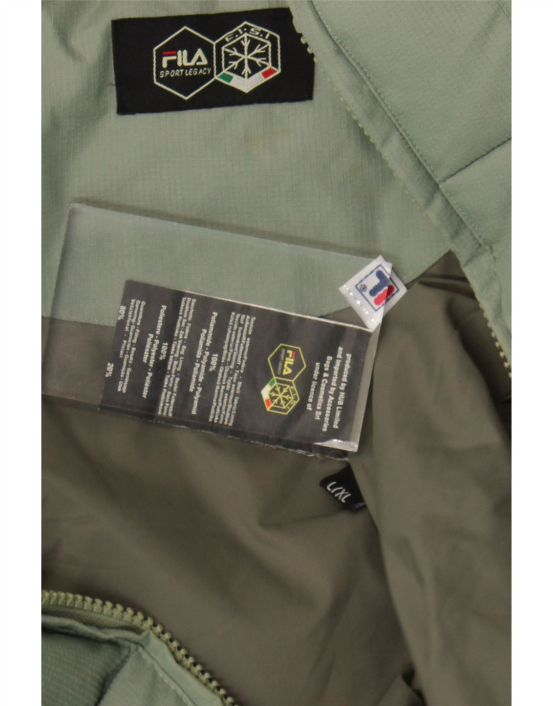 FILA Polstret Herrejakke UK 40 Stor Grøn Polyamid