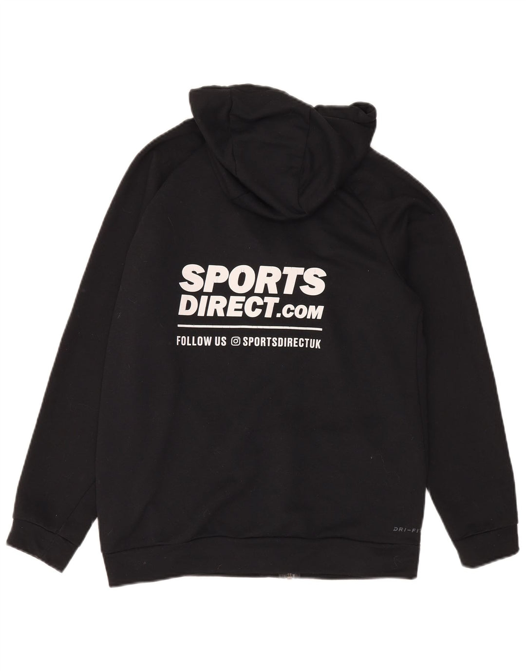 Nike Herre Dri Fit grafisk hættetrøje med lynlås, lille sort polyester