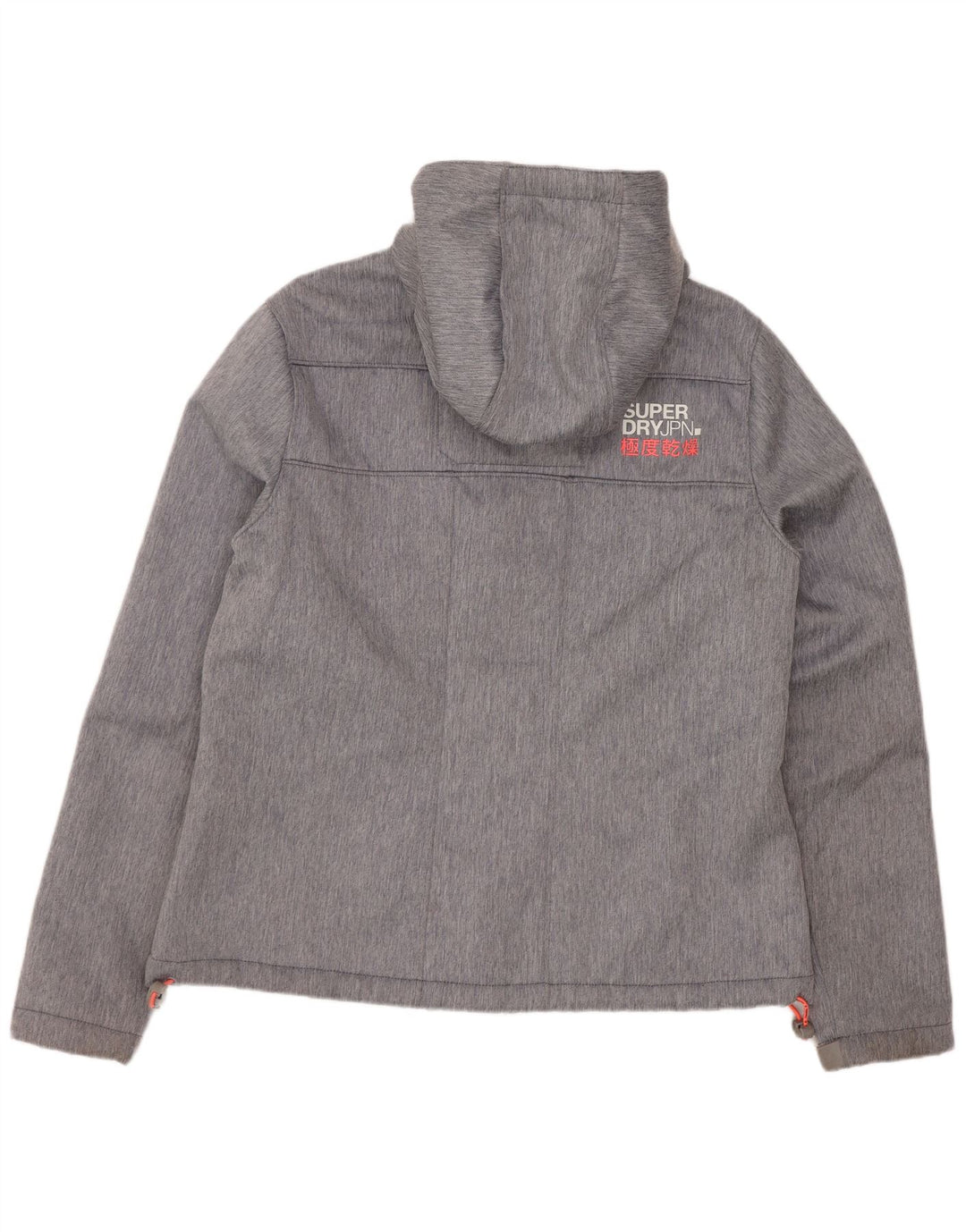 Superdry vindjakkejakke med hætte til kvinder UK 16 Stor grå polyester