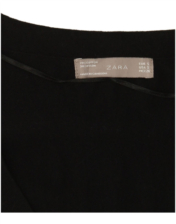 Zara Dame Cardigan Sweater UK 8 Small Black