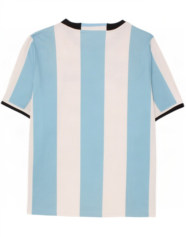Adidas Boys Climacool T-Shirt Top 13-14 År Blå Stribet Polyester