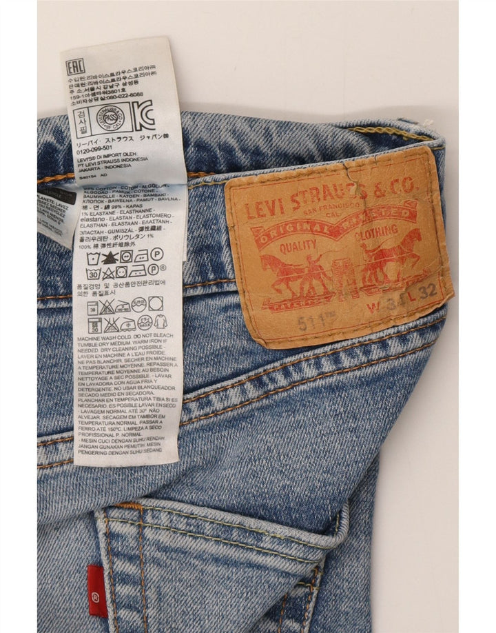 Levi's Herre 511 Slim Jeans W34 L32 Blå Bomuld