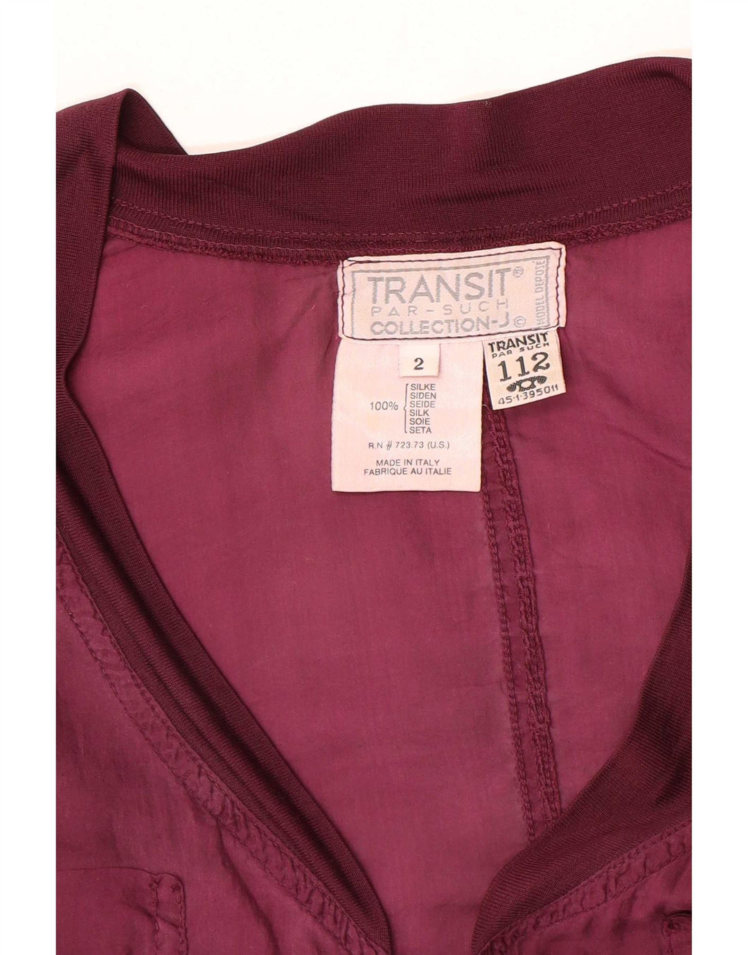 Transit Par Sådan Womens Crop Oversized Bomber Jacket US 2 XS Purple Silk