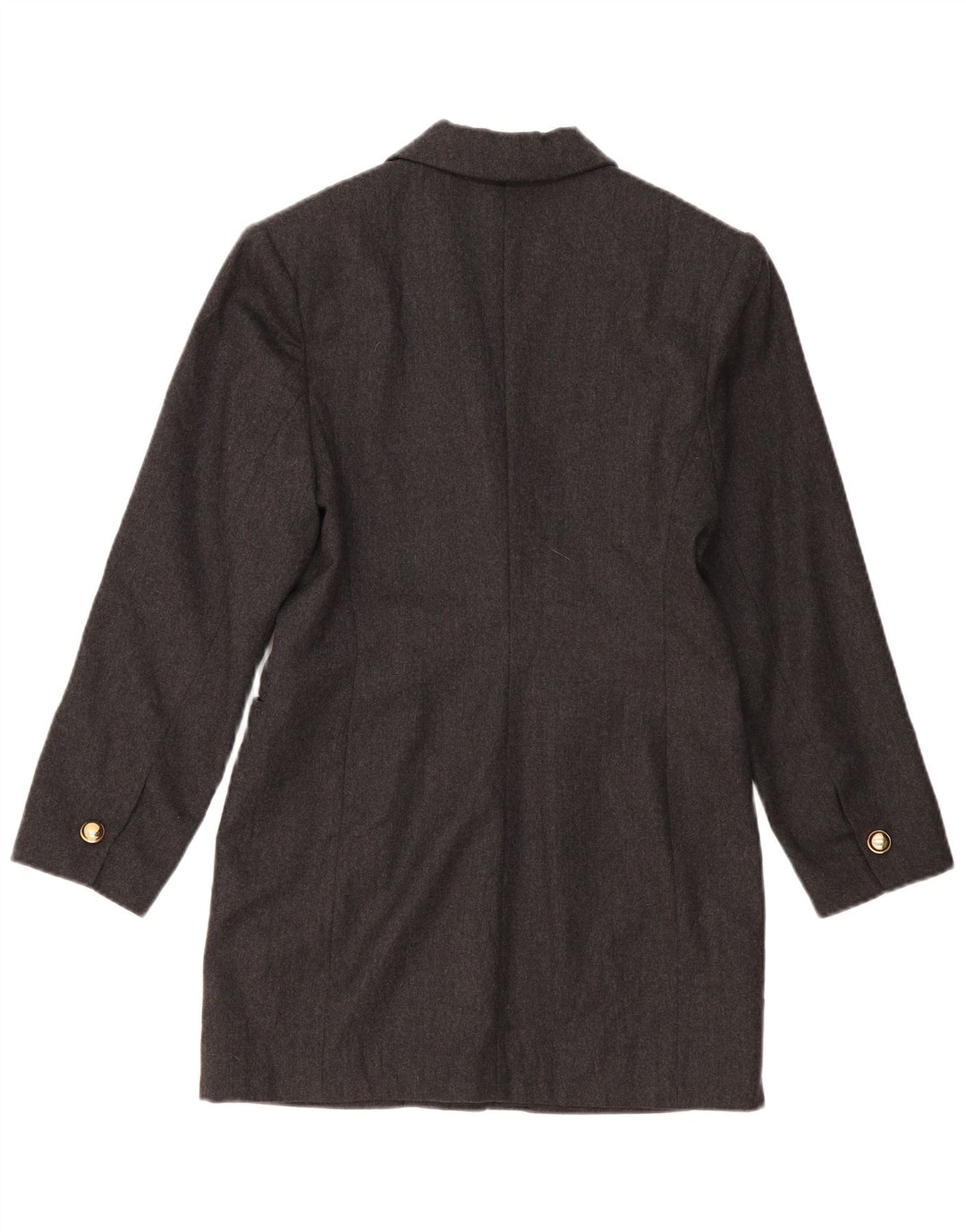 Vintage dame Longline 1-knap blazerjakke US 2 XS grå uld