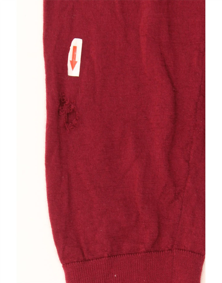 MARKS & SPENCER Herre V-hals sweater 2XL Rød Merinould