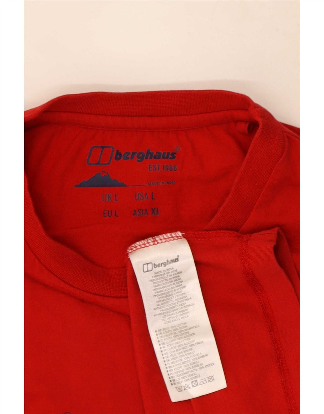 Berghaus Herre Grafisk T-Shirt Top Stor Rød Bomuld