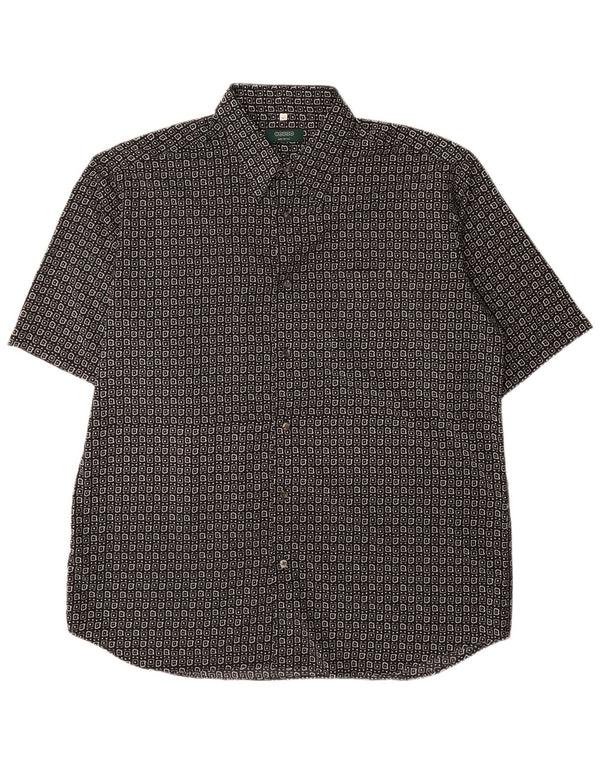 Canda Kortærmet Herreskjorte XL Sort Geometrisk Polyester