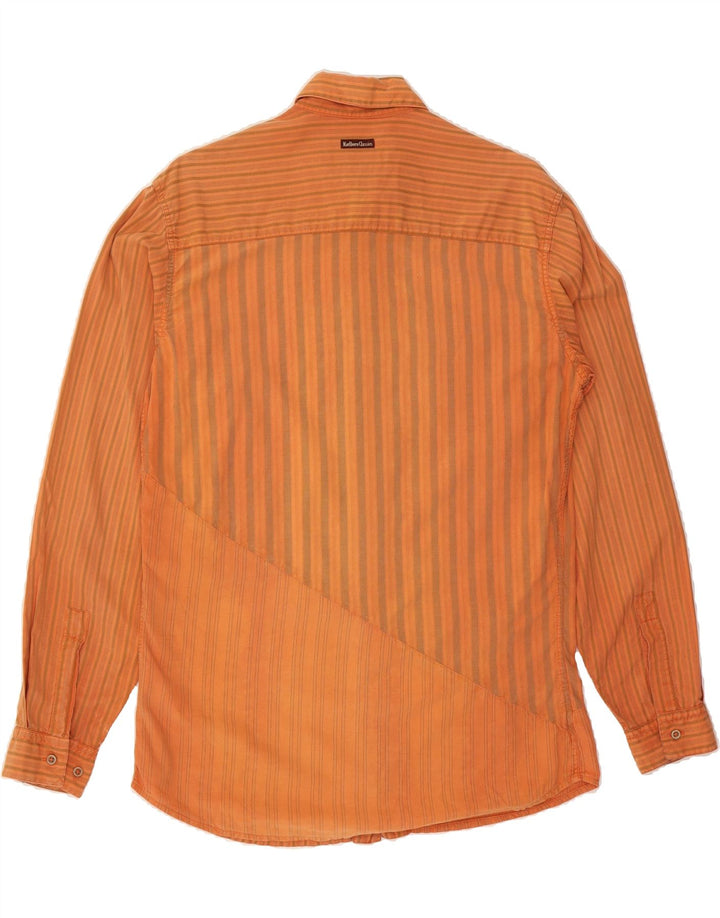 MARLBORO CLASSICS Mens Shirt Medium Orange Striped Cotton Vintage Marlboro Classics and Second-Hand Marlboro Classics from Messina Hembry 