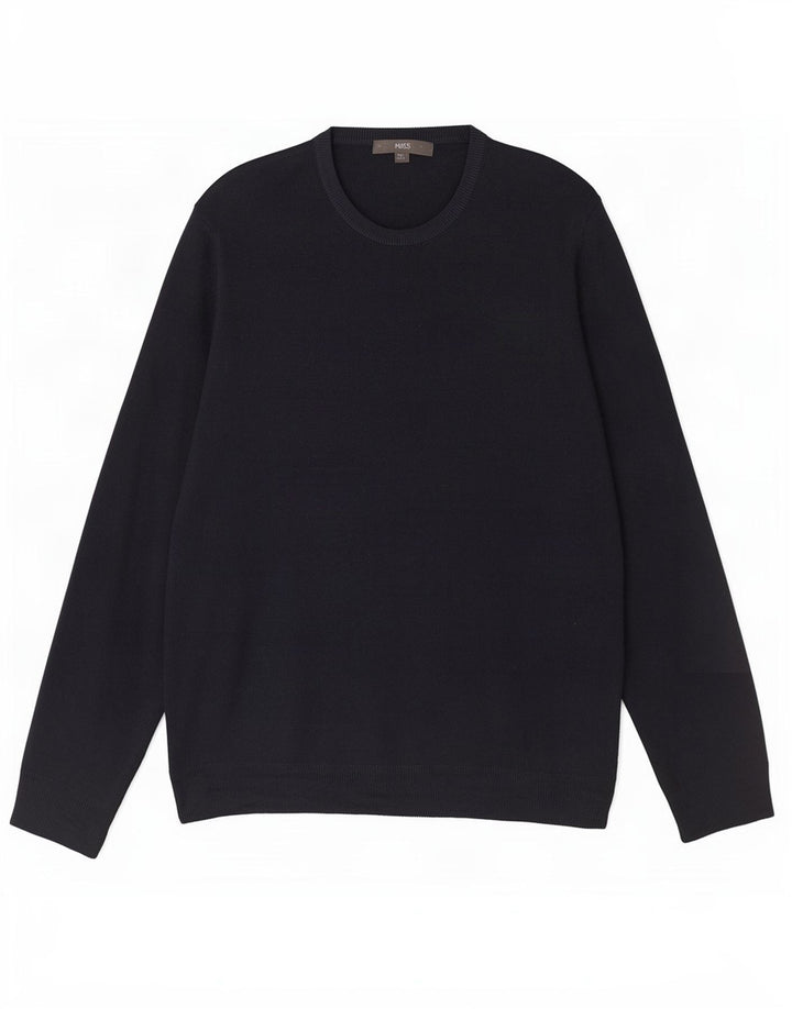 Marks & Spencer Herretrøje med rund hals 2XL marineblå akryl