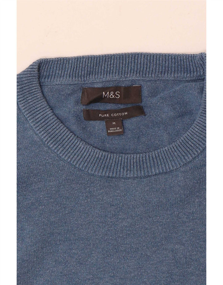 Marks & Spencer Herre sweater med rund hals, mellemblå bomuld