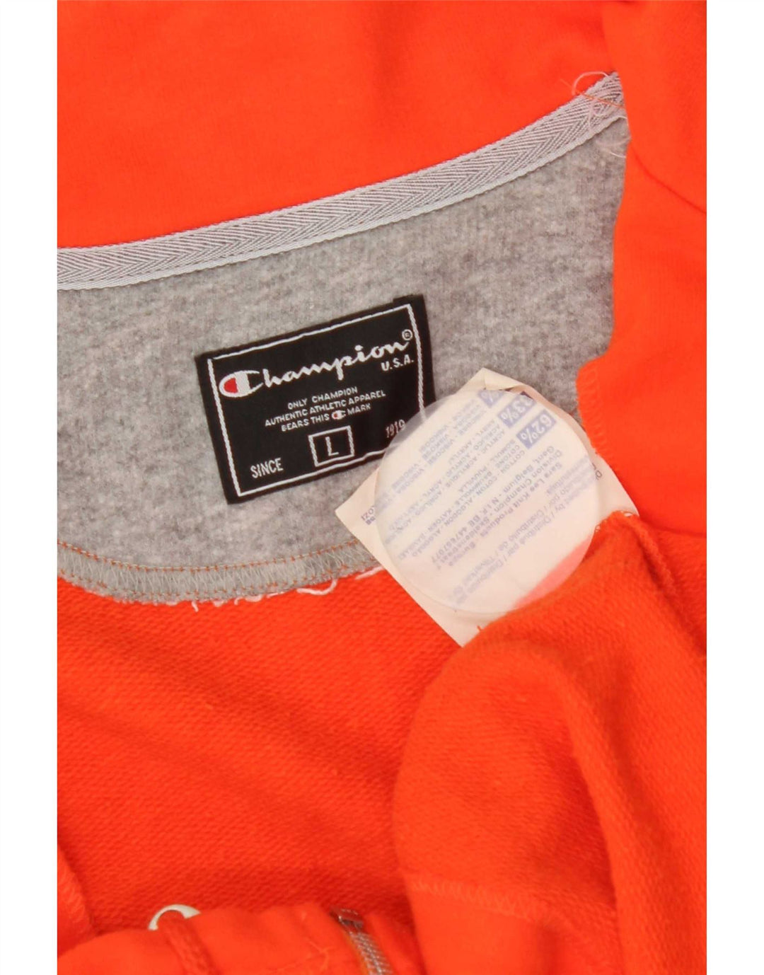Champion Womens Crop Graphic Tracksuit Top Jacket UK 14 Large Orange