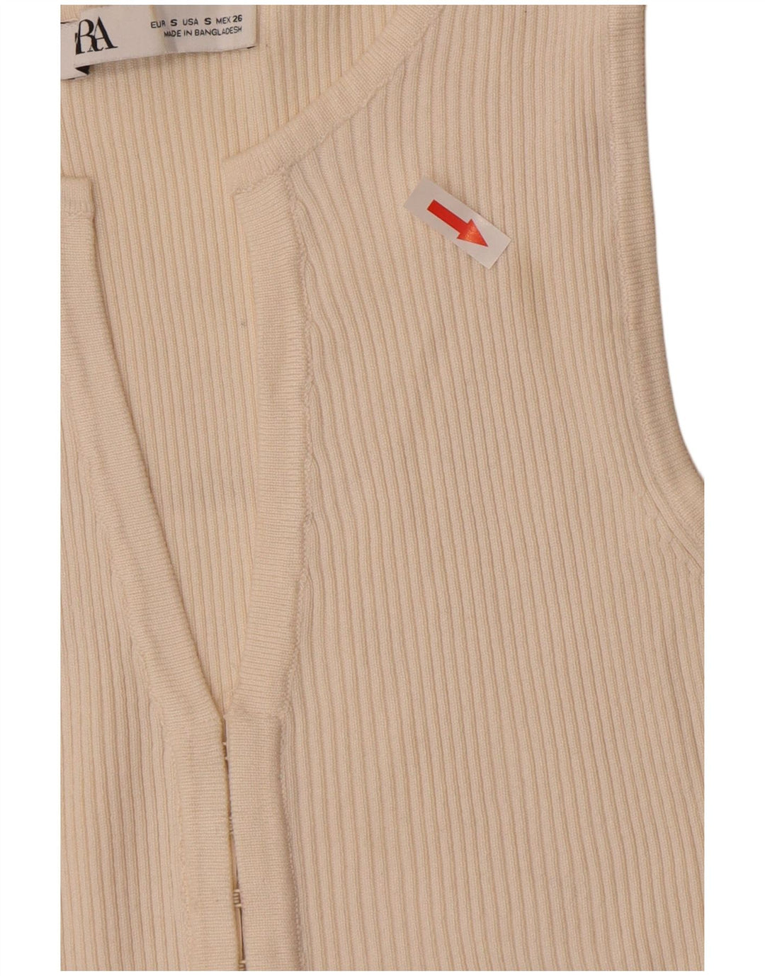 Zara Dame Cardigan Top UK 8 Small Off White Viscose