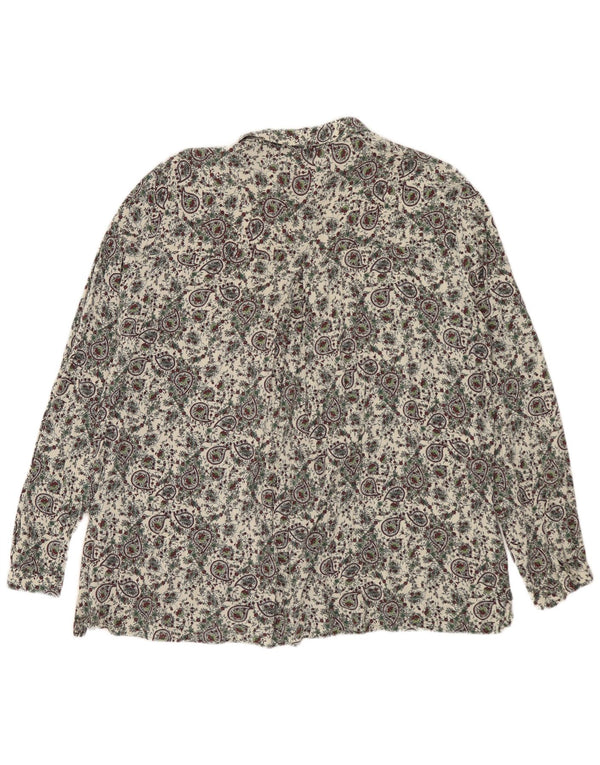 Zara Dameskjorte UK 18 XL Off White Paisley