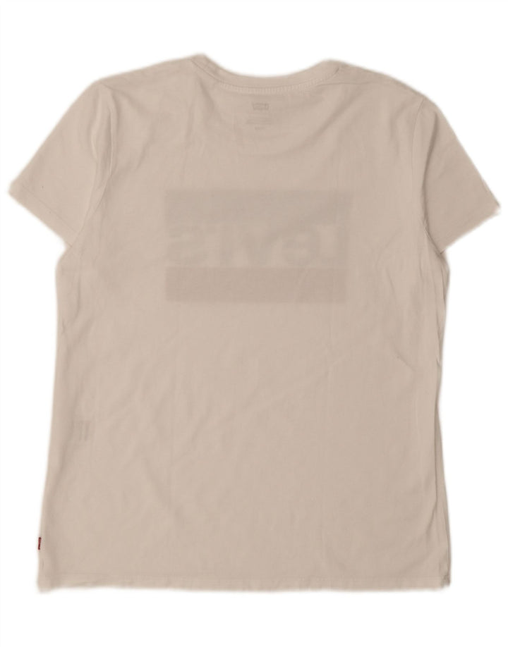 Levi's Grafisk T-shirt top til kvinder UK 14 Medium White