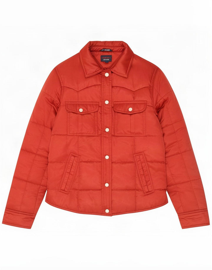 Tommy Hilfiger polstret jakke til kvinder UK 12 Medium Rød Polyester