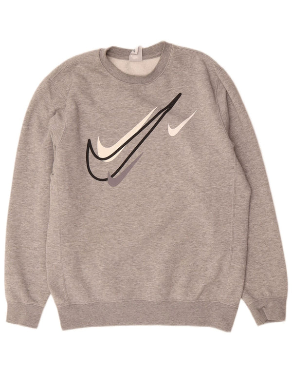 Nike Herre grafisk sweatshirt Jumper Medium Grå Bomuld