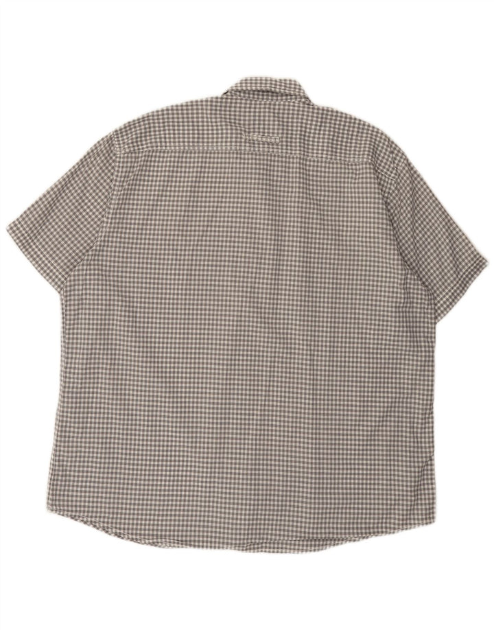 Camel Active Herre kortærmet Regular Fit skjorte 2XL Grå Gingham Bomuld