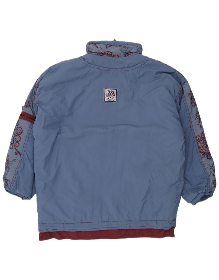 Canyon Herre Oversized Anorak Skijakke UK 40 Large Blue Floral Polyamid