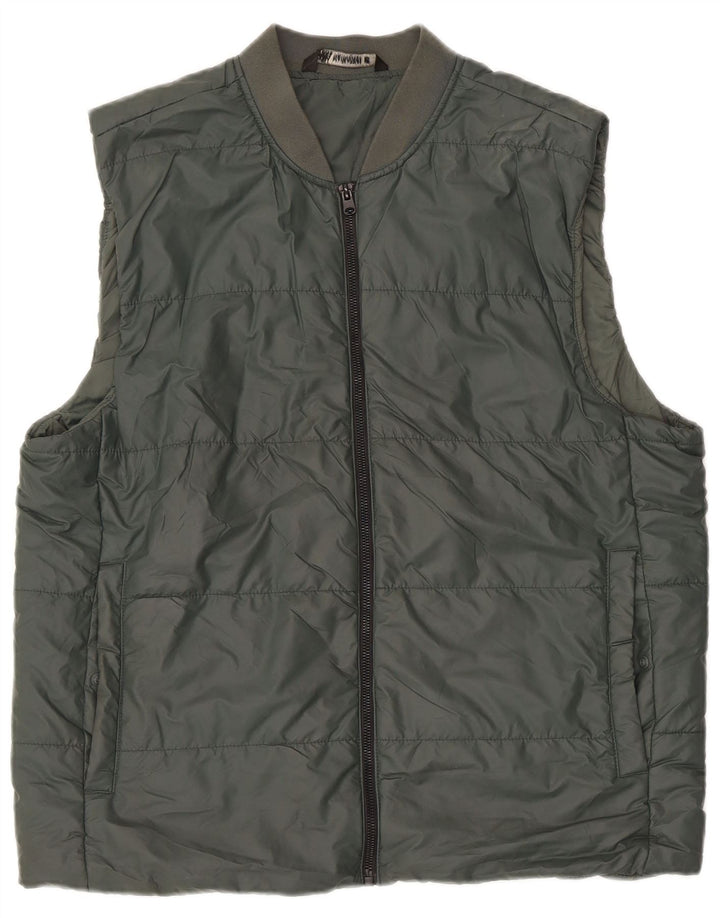 Zara Herre Polstret Gilet UK 40 Large Green Polyester