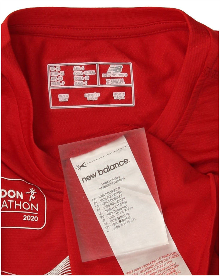 New Balance Herre Grafisk T-Shirt Top XS Rød Polyester