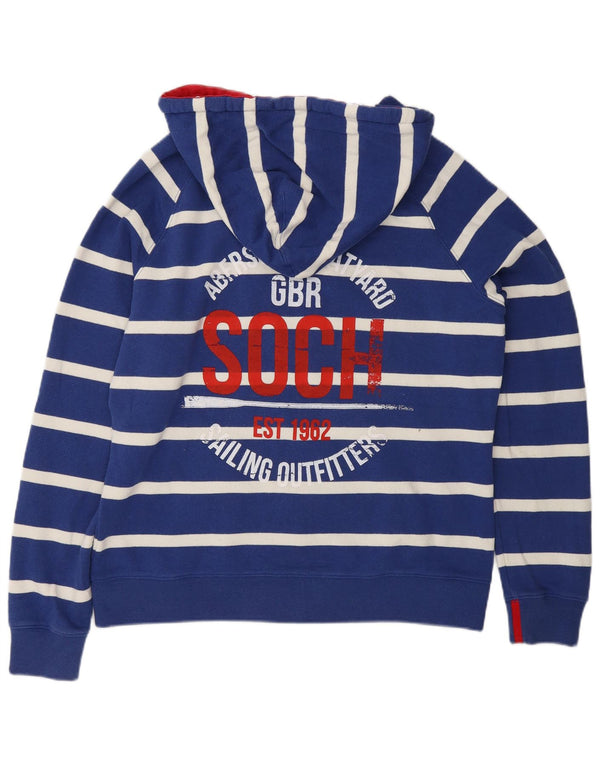 Joules Dame Grafisk Regular Fit Hættetrøje Jumper UK 16 Stor Blå Stribet