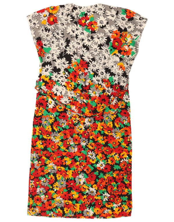 Vintage Kvinders Skede Kjole UK 14 Large Multicolored Floral