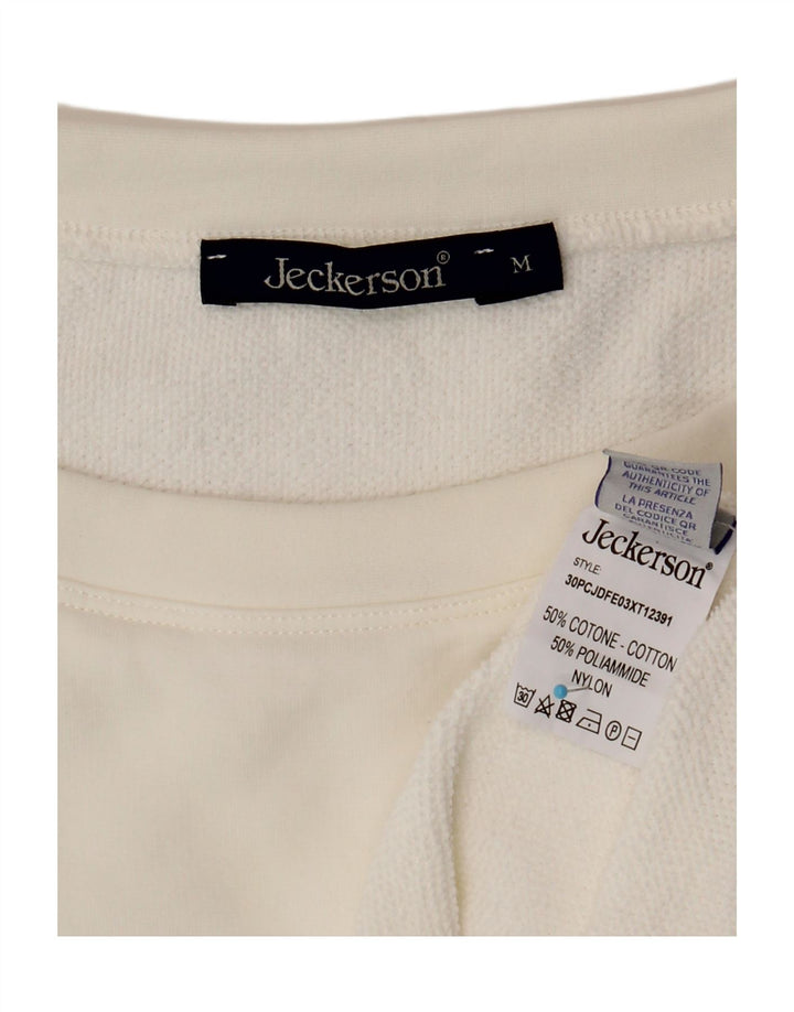 Jeckerson Dame T-Shirt Top UK 14 Medium Hvid Bomuld