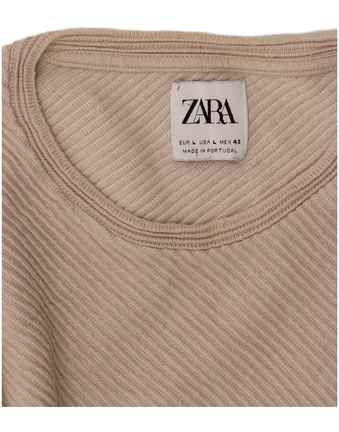 Zara Herre Top Langærmet Stor Beige