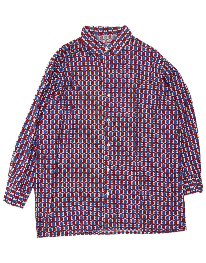 Vintage herreskjorte stor flerfarvet geometrisk