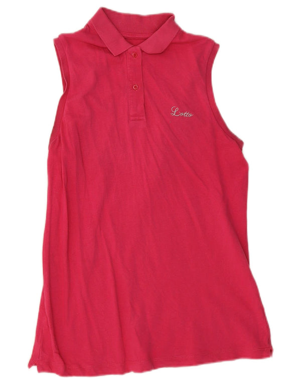 Lotto Dame Ærmeløs Polo Shirt UK 12 Medium Pink