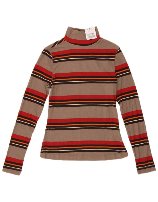 Næste Dame Top Langærmet UK 12 Medium Beige Stribet Bomuld