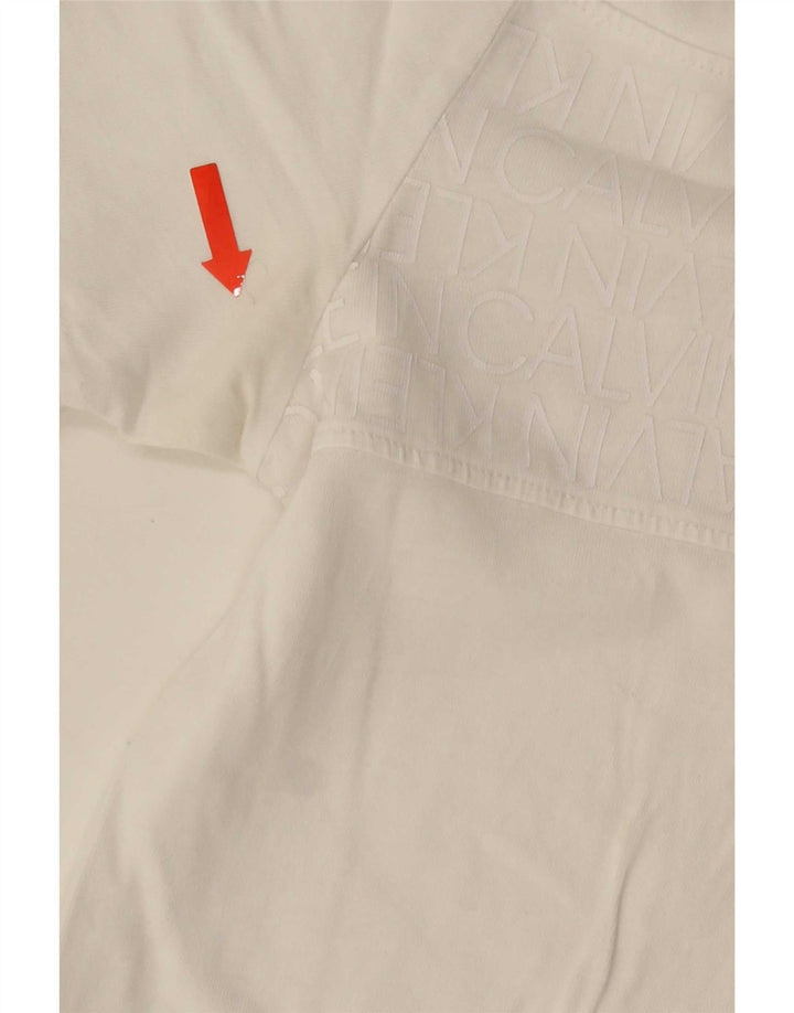 Calvin Klein Herre Grafisk T-Shirt Top Stor Hvid