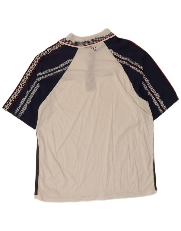 Diadora Mens Davis Cup Graphic Polo Shirt IT 54 XL White Colourblock