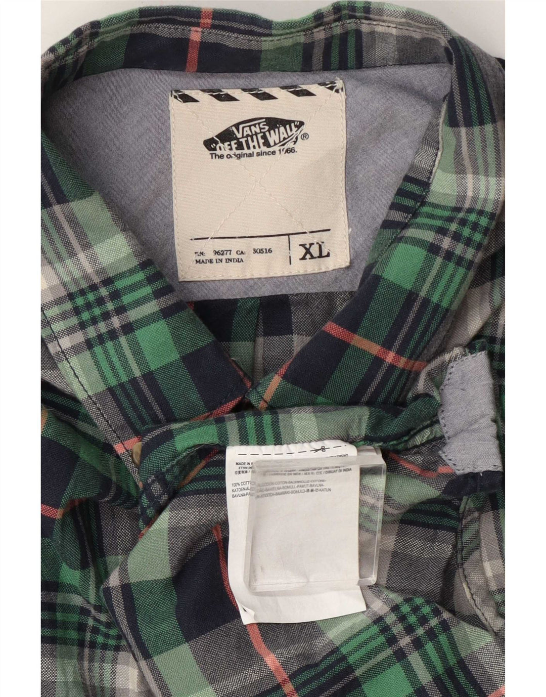 Vans Herre Flanelskjorte XL Grøn Ternet Bomuld