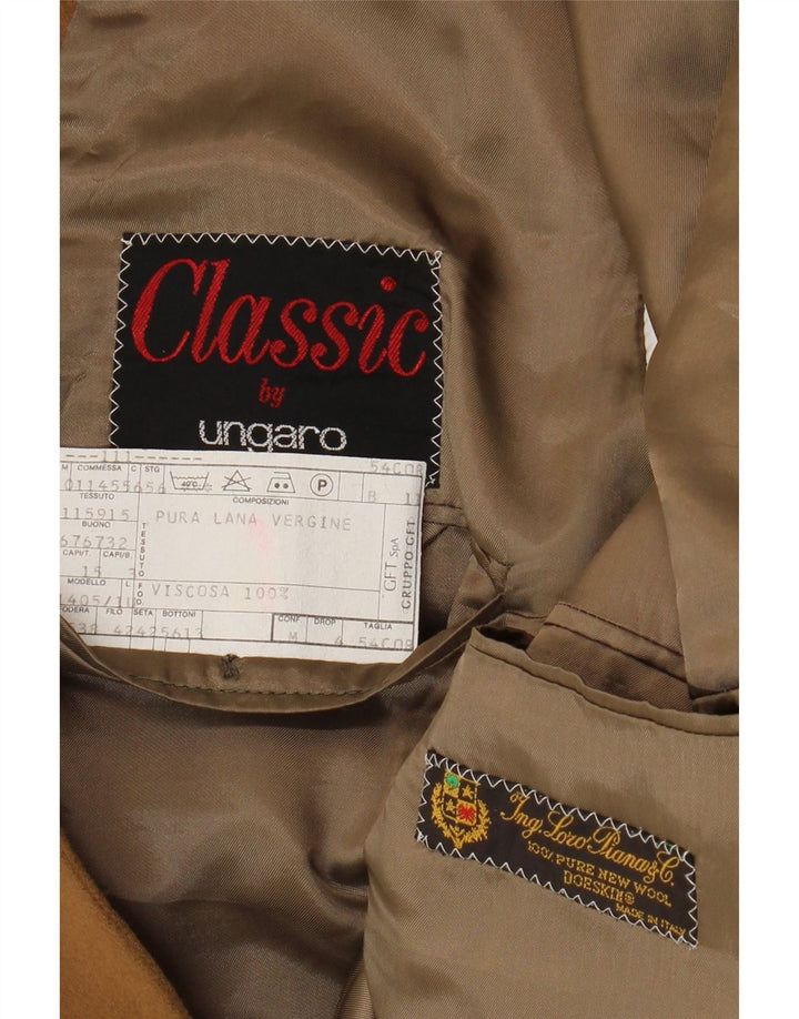 UNGARO Herre Klassisk 2-knaps blazerjakke IT 54 2XL Brun Virgin Wool