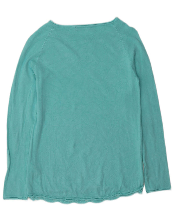 Liu Jo Girls Boat Neck Jumper Sweater 11-12 År Turkis Viscose