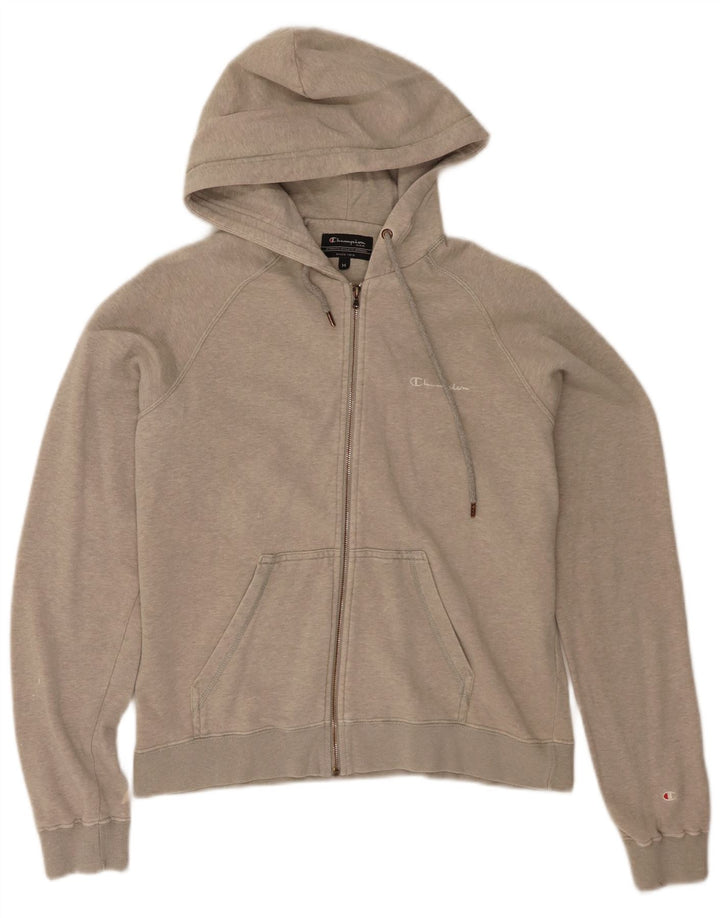 CHAMPION Mens Zip Hoodie Sweater Medium Grey Cotton