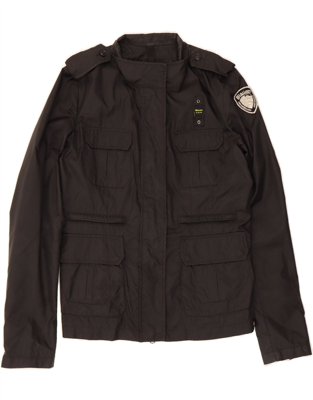 BLAUER Womens Military Jacket UK 14 Large Black Polyester Vintage Blauer and Second-Hand Blauer from Messina Hembry 