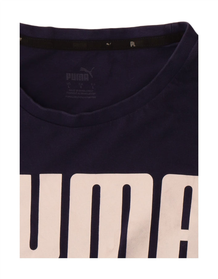 Puma Herre Grafisk T-Shirt Top Stor Marineblå