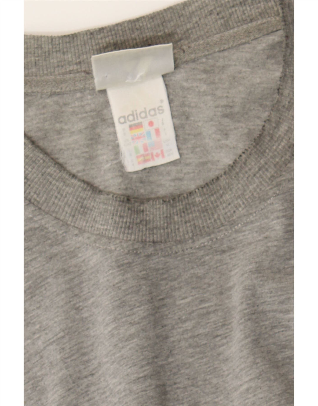 ADIDAS Mens T-Shirt Top UK 40/42 Medium Grey Cotton Vintage Adidas and Second-Hand Adidas from Messina Hembry 