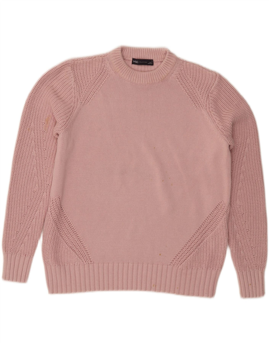 Marks & Spencer Dame sweater med rund hals DK 14 Medium Pink Bomuld