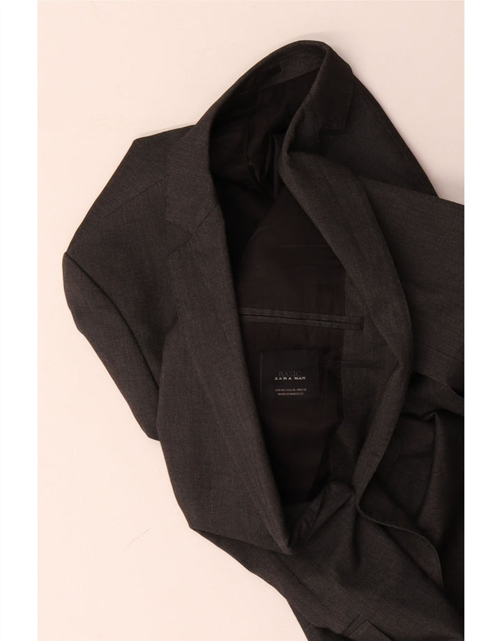Zara Herre 2-knaps blazerjakke EU 48 Medium Grå Viscose