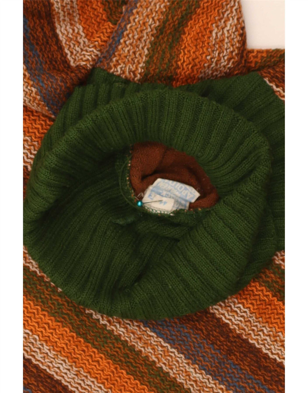 Vintage Dame Roll Neck Jumper Sweater IT 44 Medium Flerfarvet Stribet